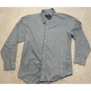 Vineyard Vines Men's Whale Shirt Button Down Long Sleeve Medium Blue Checkered